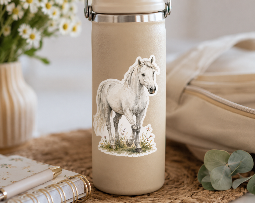 At the horse stables Printable Sticker