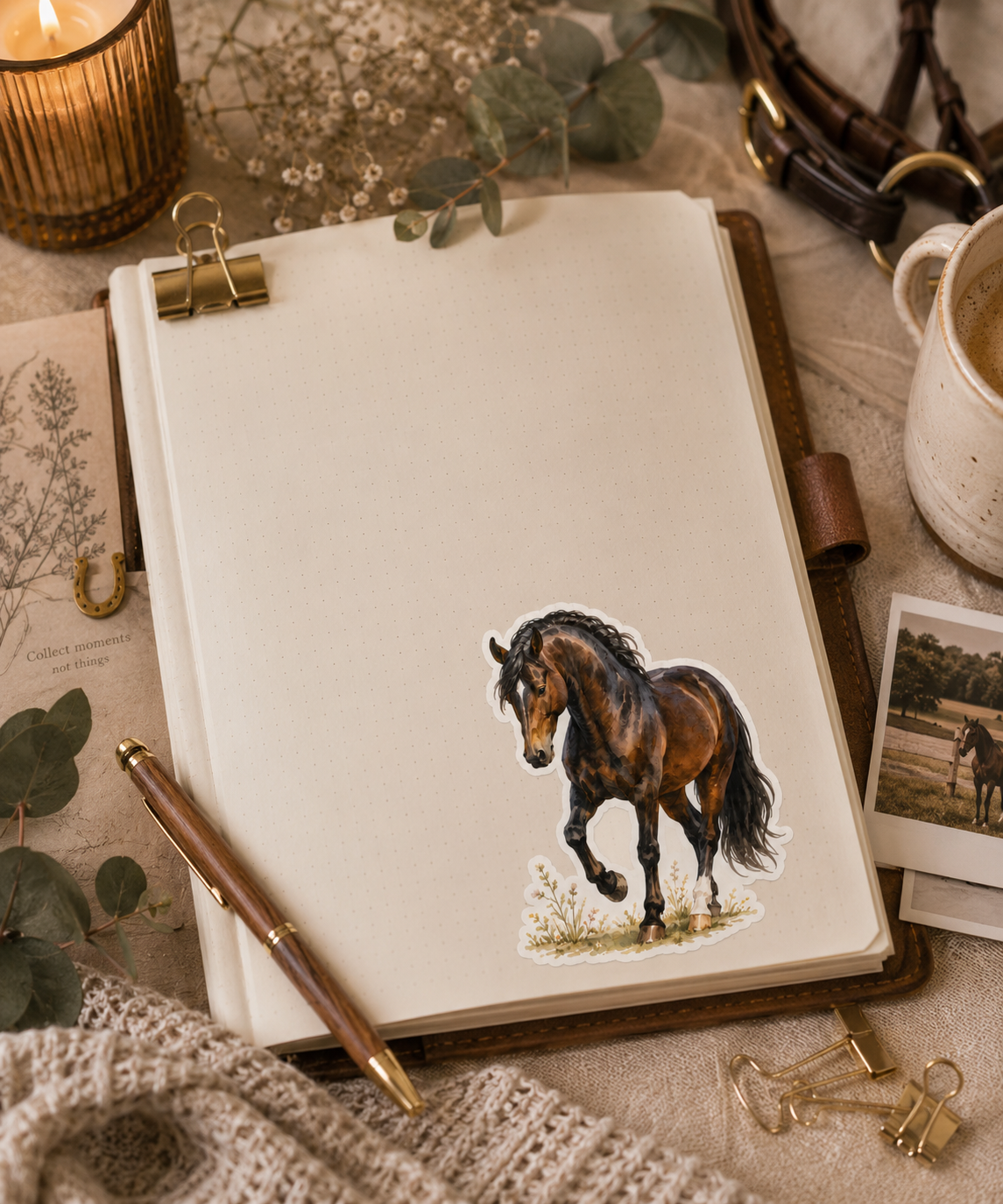 At the horse stables Printable Sticker