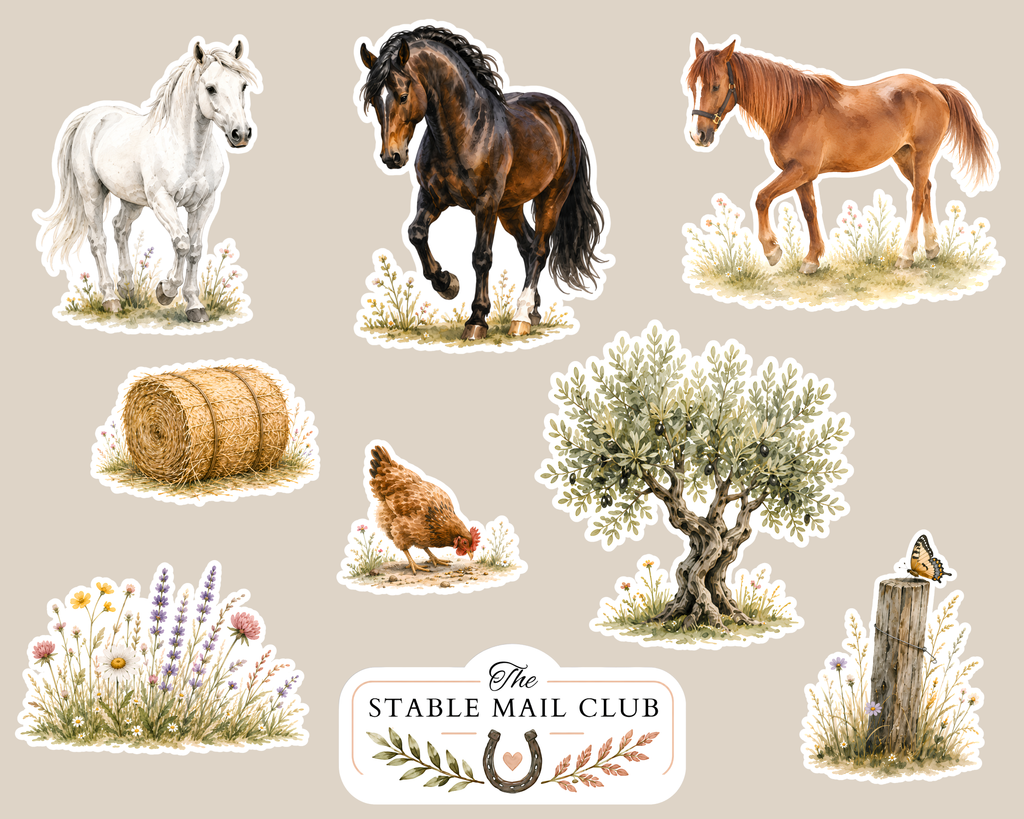 At the horse stables Printable Sticker